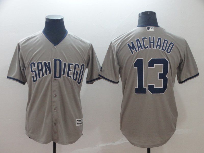 2019 MLB Men San Diego Padres #13 Machado grey game Jerseys->philadelphia phillies->MLB Jersey
